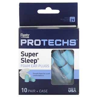 Flents, Protechs, Super Sleep, Foam Ear Plugs, 10 Pair + Case