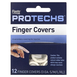 Flents, Protechs, Finger Covers, S,M,L,XL, 12 Covers