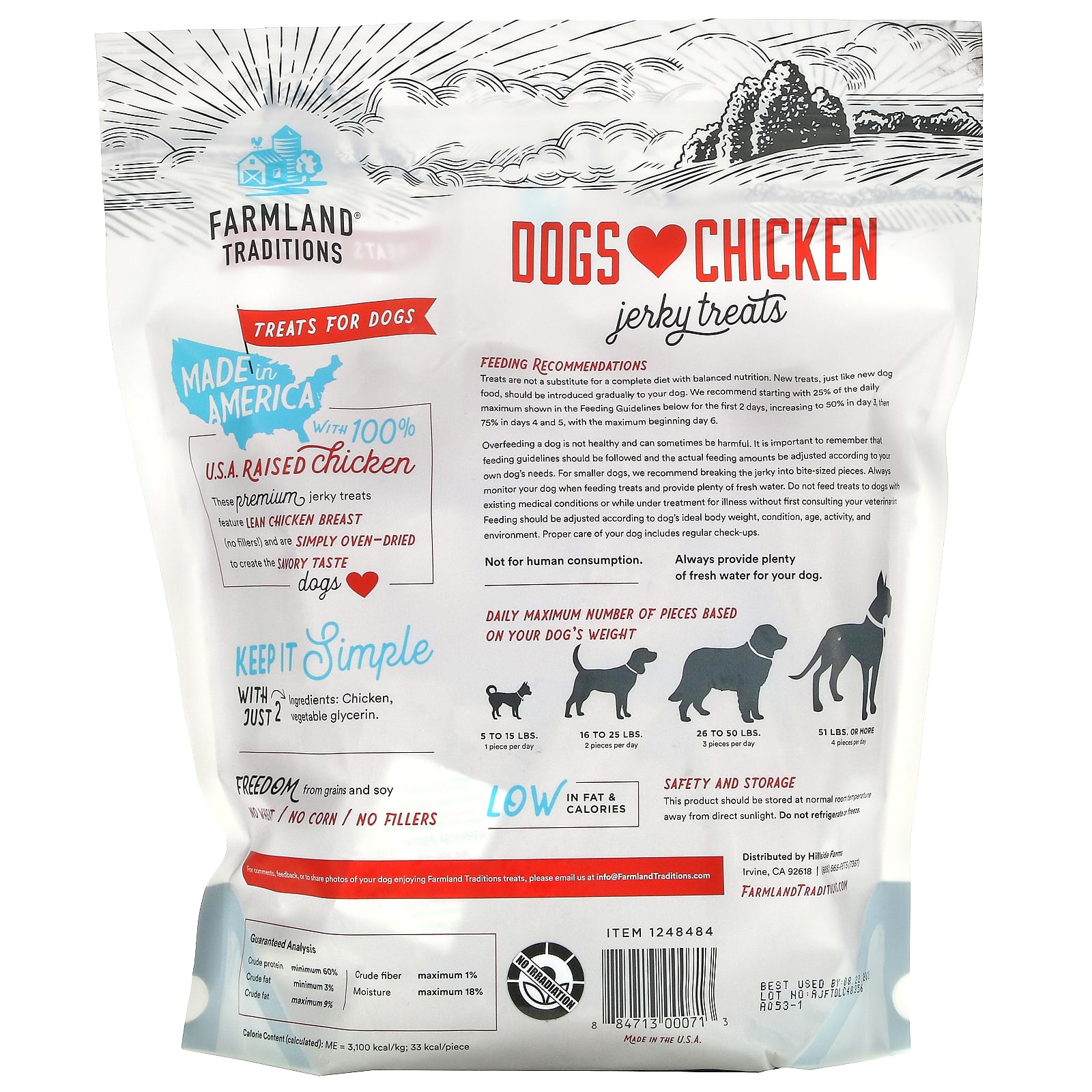 Farmland Traditions, Dogs Love Chicken, Jerky Treats, 3 lbs (1.36 kg)