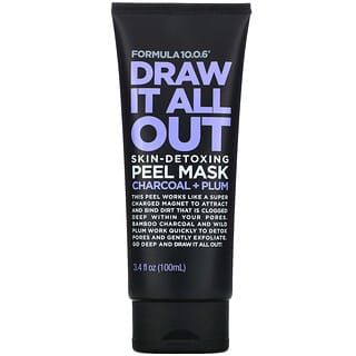 Formula 10.0.6, Draw It All Out, Skin-Detoxing Peel Beauty Mask, Charcoal + Plum, 3.4 fl oz (100 ml)