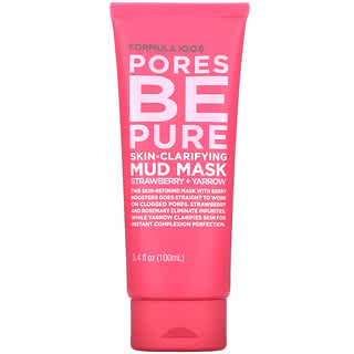 Formula 10.0.6, Pores Be Pure，皮膚清潔泥美容面膜，草莓 + 歐蓍草，3.4 盎司（100 毫升）