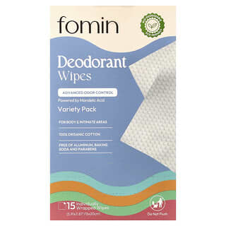 fomin, Deodorační ubrousky, Variety Pack , 15 jednotlivě balených ubrousků