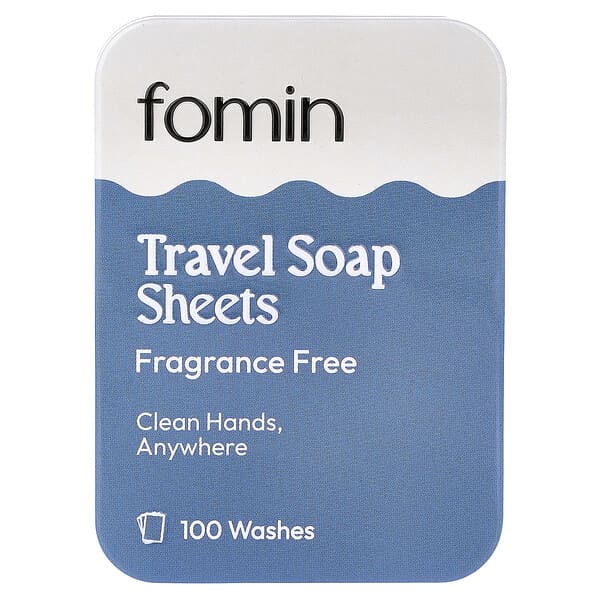 fomin, 여행용 비누 시트, 향료 무함유, 100매