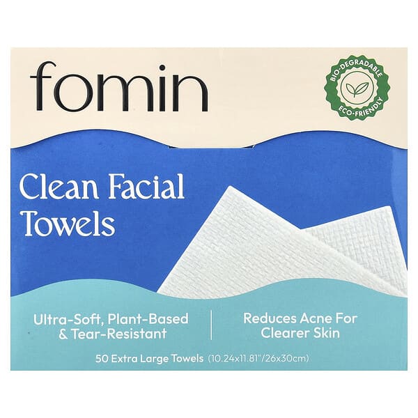 fomin, 클린 페이셜 타월, 엑스트라 라지, 수건 50매