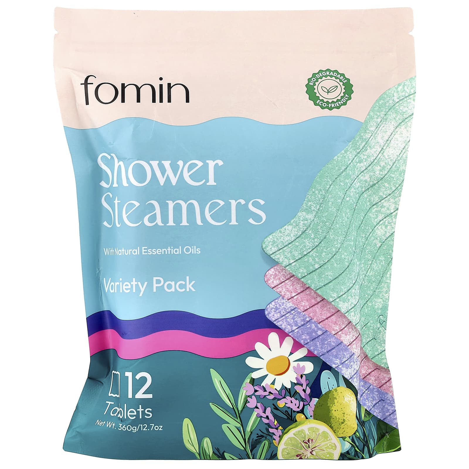 fomin, мультивитамины для душа, ассорти вкусов, 12 таблеток