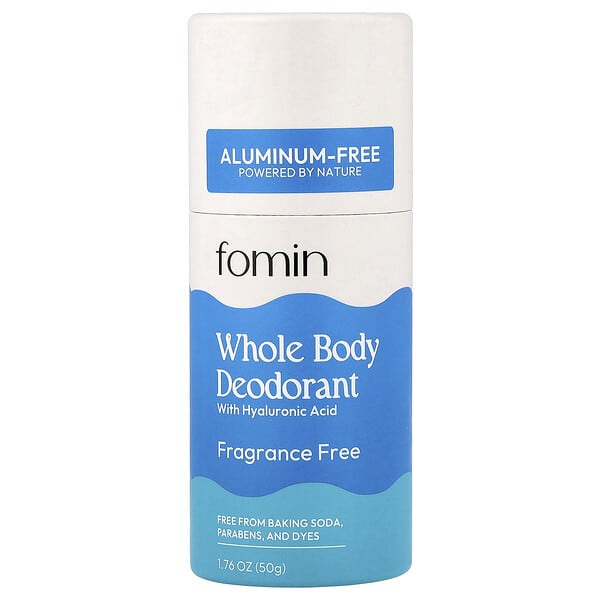 fomin, Whole Body Deodorant, Aluminum-Free, Fragrance Free, 1.76 oz (50 g)