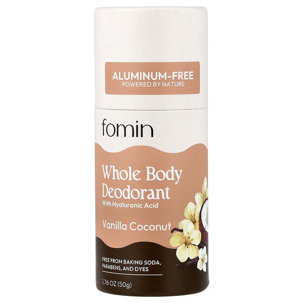 fomin, 전신 데오드란트, 알루미늄 무함유, 바닐라 코코넛, 50g(1.76oz)