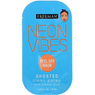 Freeman Beauty, Neon Vibes، ‏Ghosted، قناع تجميلي لتنظيف المسام قابل للتقشير، قناع واحد، 0.33 أونصة سائلة (10 مل)