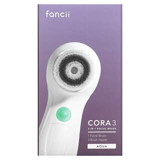 Fancii, Cora 3, 3 In 1 Facial Brush, Aqua, 5 Piece Set