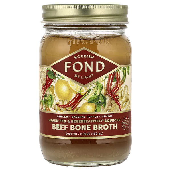 Beef Bone Broth, Ginger & Cayenne, 14 fl oz (400 ml)