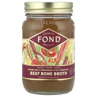 FOND Bone Broth, Beef Bone Broth, Tomato & Thyme, Rinderknochenbrühe, Tomate und Thymian, 400 ml (14 fl. oz.)