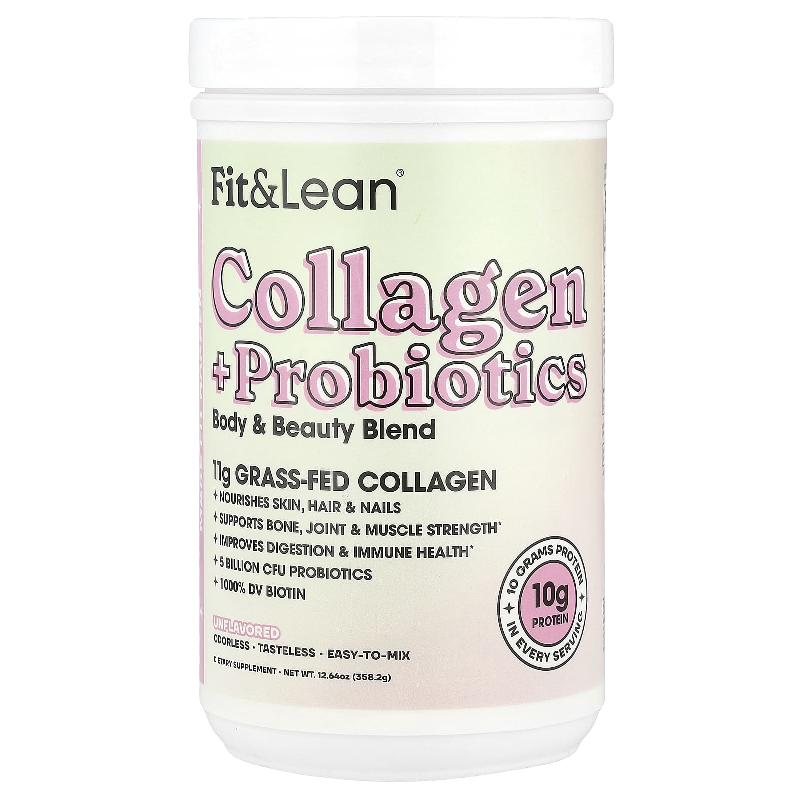 Collagen + Probiotics, Unflavored, 12.64 oz (358.2 g)