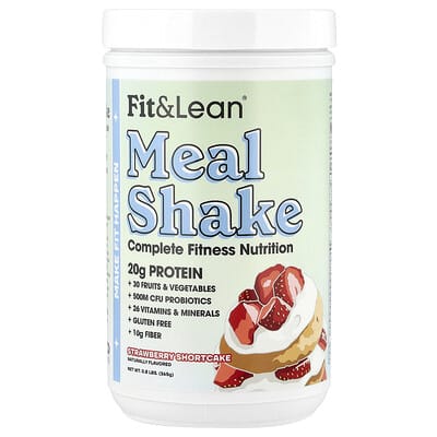 Fit & Lean, Meal Replacement Shake, Complete Fitness, Strawberry Shortcake, 0.8 lb (365 g)