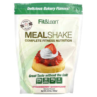 Fit & Lean, Meal Shake, Complete Fitness Nutrition, клубничное песочное печенье, 365 г (0,8 фунта)
