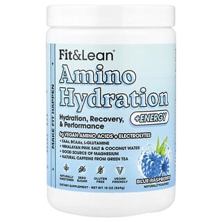Fit & Lean, Aminohidratación y energía, Frambuesa azul, 369 g (13 oz)