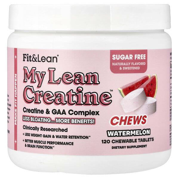 Fit & Lean, My Lean Creatine™ 츄, 수박 맛, 츄어블 정 120정