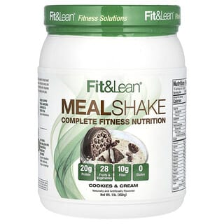 Fit & Lean, Complete Fitness Nutrition, Batido de comida, Galletas y crema, 450 g (1 lb)