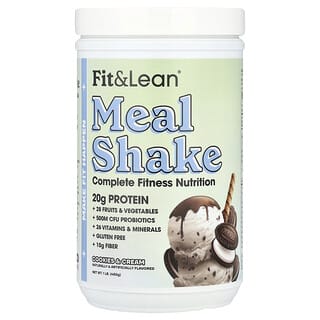 Fit & Lean, Refeição Shake Complete Fitness Nutrition, Biscoitos e Creme, 450 g (1 lb)