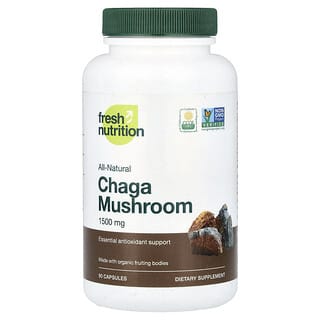Fresh Nutrition, чага, гриб, 90 капсул (500 мг в 1 капсуле)