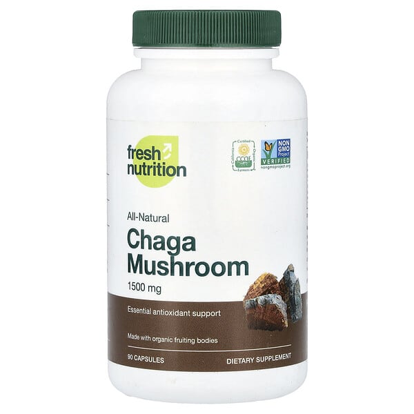 Fresh Nutrition, Chaga Mushroom, 90 Capsules (500 mg per Capsule) — product photo 1