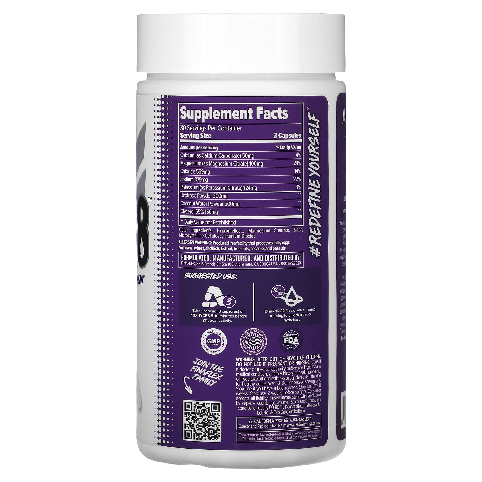 Finaflex, Pre Hydr8, PreHydration Supplement, 90 Vegetarian Capsules