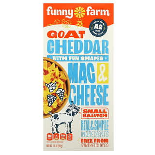 Funny Farm, ゴートチェダーマカロニ＆チーズ、楽しい形に、155g（5.5オンス）