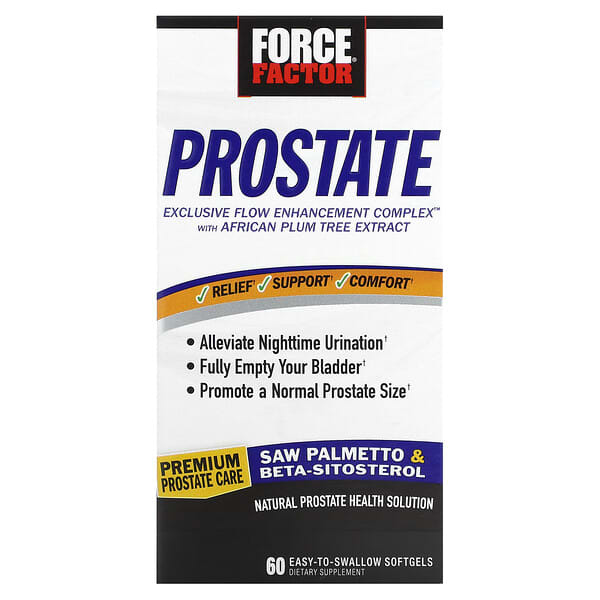 فورس فاكتور‏, Prostate، الحل الصحي الطبيعي للبروستاتا، 60 كبسولة هلامية سهل البلع