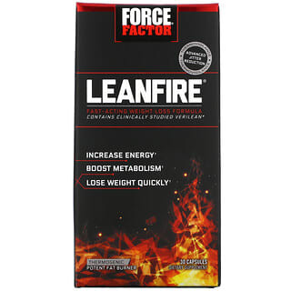 Force Factor, LeanFire, schnell wirkende Formel zur Gewichtsreduktion, 30 Kapseln