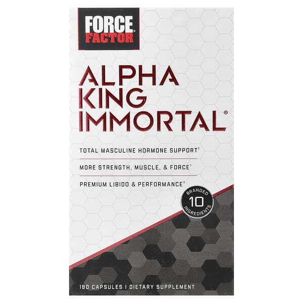 Force Factor, α King Immortal®，180 粒胶囊