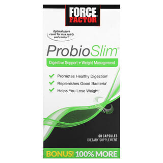 Force Factor, ProbioSlim, Auxílio Digestivo + Controle de Peso, 60 Cápsulas