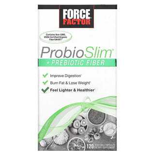 Force Factor, ProbioSlim, Más fibra prebiótica, 120 cápsulas vegetales