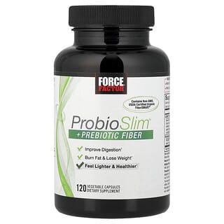 Force Factor, ProbioSlim®, + Prebiotic Fiber, + präbiotische Ballaststoffe, 120 pflanzliche Kapseln