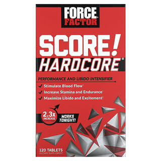 Force Factor, SCORE! Hardcore, средство для повышения производительности и либидо, 120 таблеток