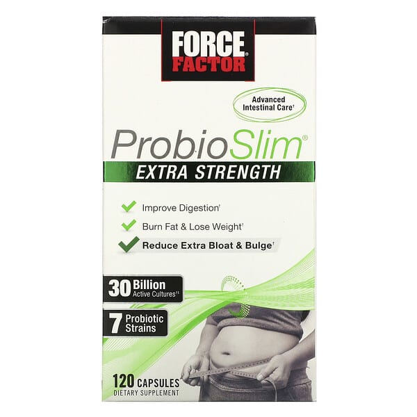 Force Factor‏, ProbioSlim, עוצמה נוספת, 30 מיליארד יחידות יוצרות מושבה, 120 כמוסות
