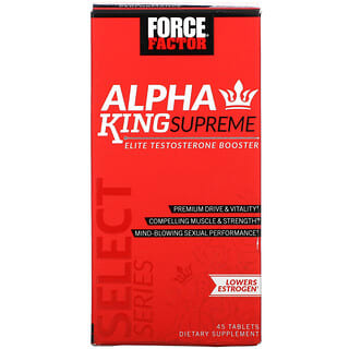 Force Factor, Alpha King Supreme, элитный бустер тестостерона, 45 таблеток