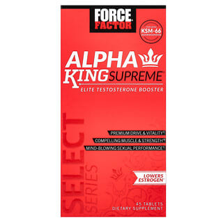 Force Factor, Alpha King Supreme, Booster de testostérone, 45 comprimés