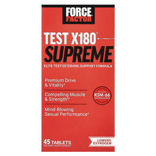 Force Factor, Test X180® Supreme, Fórmula de Suporte de Testosterona de Elite, 45 Comprimidos