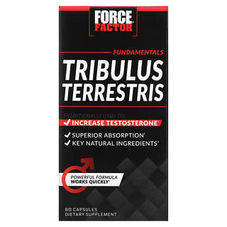 Force Factor, Tribulus terrestris, Potenciador de testosterona, 500 mg, 60 cápsulas
