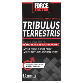 Force Factor, Tribulus Terrestris, Potenziatore di testosterone, 500 mg, 60 capsule