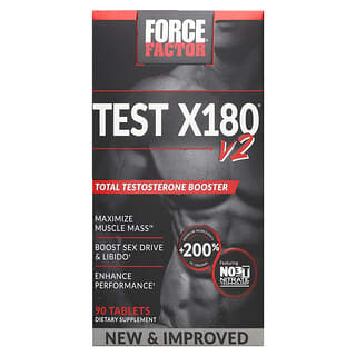 Force Factor, Test X180 V2 , Total Testosterone Booster, 90 Tablets