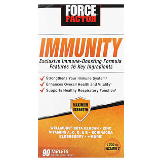 Force Factor, Immunity, средство для поддержки иммунитета, 1000 мг, 90 таблеток