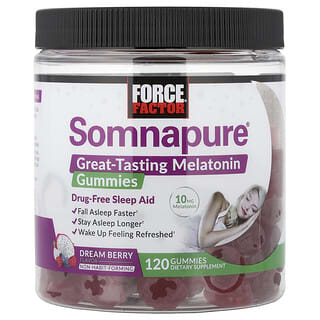 Force Factor, Somnapure®, Great Tasting Melatonin Gummies, Dream Berry, 120 Gummies (5 mg per Gummy)