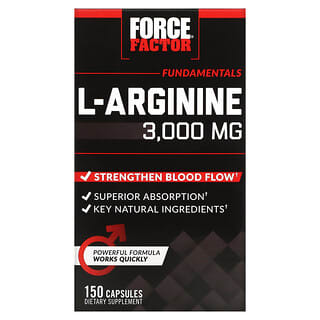 Force Factor, L-arginina, 600 mg, 150 cápsulas