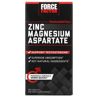 Force Factor, Zinco e Aspartato de Magnésio, 60 Comprimidos
