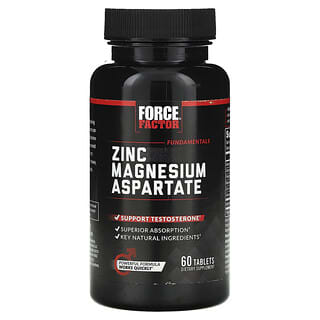 Force Factor, Zinc Magnesium Aspartate, Zink-Magnesiumaspartat, 60 Tabletten