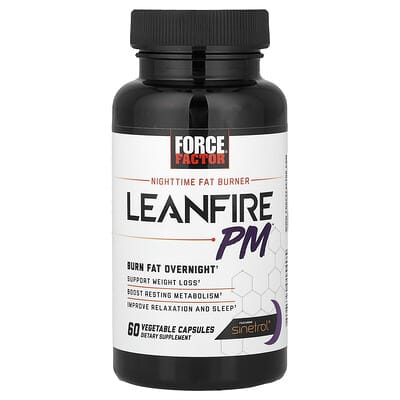 Force Factor, Leanfire PM, Nighttime Fat Burner, 60 Vegetarian Capsules