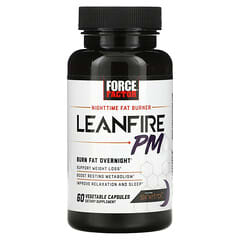 Force Factor, Нічний спалювач жиру, Leanfire PM, 60 рослинних капсул