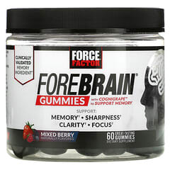 Force Factor, Forebrain Gummies，记忆帮助，混合浆果味，60 粒软糖