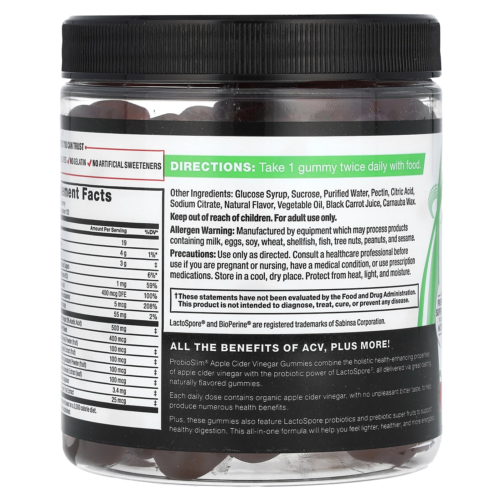 Force Factor, ProbioSlim, Apple Cider Vinegar Gummies, 120 Gummies