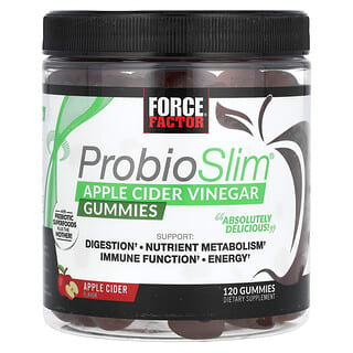 Force Factor, ProbioSlim, жевательные мармеладки с яблочным уксусом, 120 жевательных таблеток